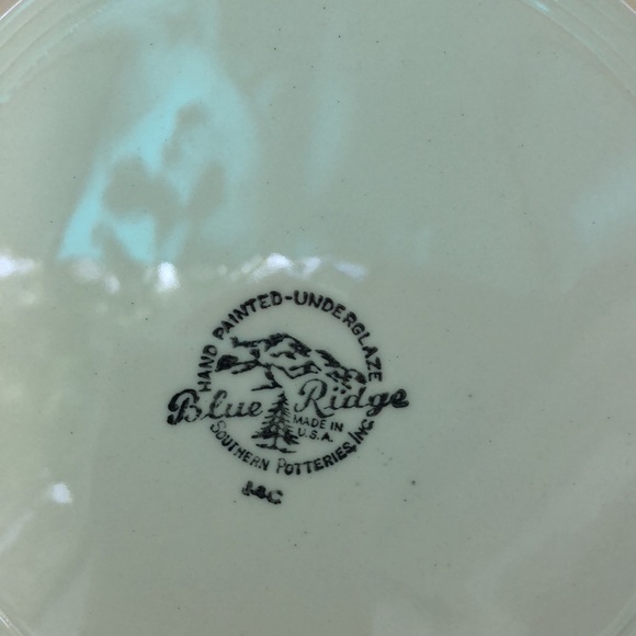 Blue Ridge Southern Potteries Hand Painted Flower Pattern Plate - Picture 3 of 3